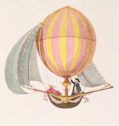Design for a dirigible, French, c.1785 (engraving) | Obraz na stenu