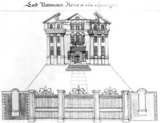 Lord Bateman's House in Soho Square, 1764 (engraving) | Obraz na stenu