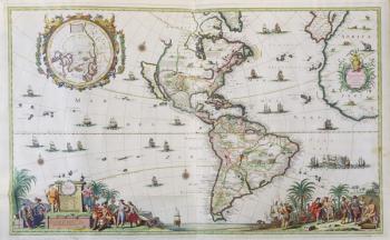 America, plate 84, from 'Atlas Minor Sive Geographica Compendiosa', 1680 (hand-coloured engraving) | Obraz na stenu