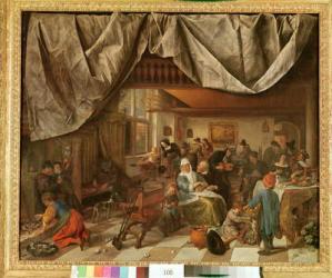 The Brewery of Jan Steen (oil on canvas) | Obraz na stenu