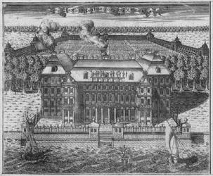 View of Menshikov's Palace on Vasilievsky Island, 1717 (etching) | Obraz na stenu