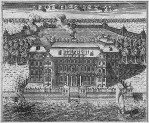 View of Menshikov's Palace on Vasilievsky Island, 1717 (etching) | Obraz na stenu