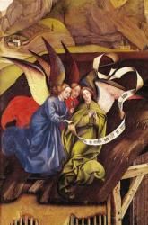 Nativity, detail of three angels, c.1425 (oil on panel) (detail of 128673) | Obraz na stenu