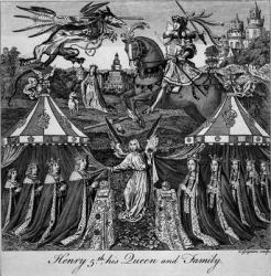 Henry 5th, his Queen and Family, engraved by Charles Grignion (1717-1810) (engraving) | Obraz na stenu