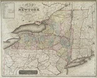 Map of the state of New-York and the surrounding country by David H. Burr, 1839 (engraving) | Obraz na stenu