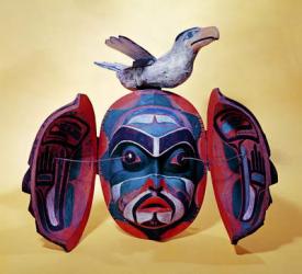 Revelation mask, Kwakiutl People (painted wood) | Obraz na stenu