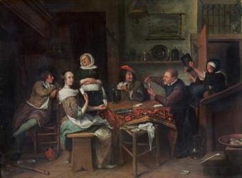The Card Players (oil on canvas) | Obraz na stenu