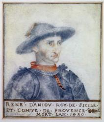 Portrait of Rene I (1409-80) Duke of Anjou (w/c on paper) | Obraz na stenu