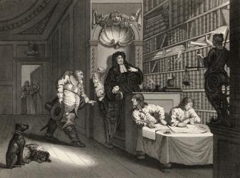 Hudibras with the Lawyer, from 'Hudibras' by Samuel Butler (1612-80) engraved by George Presbury, from 'The Works of William Hogarth', published 1833 (litho) | Obraz na stenu