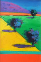 Yellow Field (acrylic on board) | Obraz na stenu