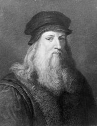 Leonardo da Vinci, engraved by Raphael Morghen, 1817 (engraving) (b/w photo) | Obraz na stenu