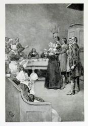 The Trial of a Witch, illustration from 'Giles Corey, Yeoman' by Mary E. Wilkins, pub. in Harper's Magazine, 1892 (litho) | Obraz na stenu