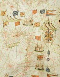 The Coast of Turkey and Cyprus, from a nautical atlas of the Mediterranean and Middle East (ink on vellum) | Obraz na stenu
