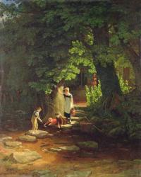 Children by a Brook, c.1822 (oil on panel) | Obraz na stenu