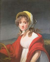 Portrait of a girl wearing a red shawl | Obraz na stenu
