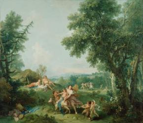 Landscape with the Education of Bacchus, 1744 (oil on canvas) | Obraz na stenu