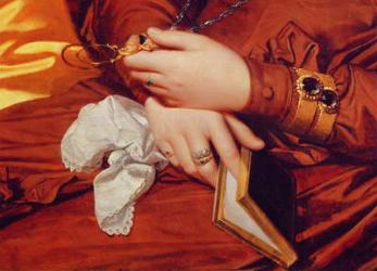 Portrait of Madame Marcotte, detail of her hands, 1826 (oil on canvas) (detail of 83538) | Obraz na stenu