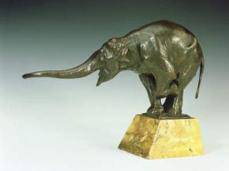Begging Elephant (bronze with marble stand) | Obraz na stenu