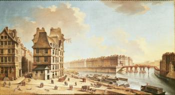 The Ile Saint-Louis from the Place de Greve, c.1757 (oil on canvas) (see also 86034) | Obraz na stenu