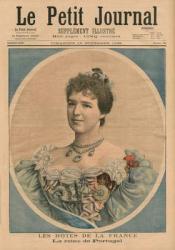 Portrait of Queen Amelia of Portugal (1865-1951) from 'Le Petit Journal', 15th November 1896 (coloured engraving) | Obraz na stenu