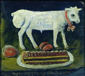 A paschal lamb, 1914 (oil on metal) | Obraz na stenu