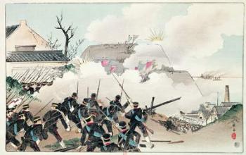The Battle of Port Arthur, c.1894 (coloured engraving) | Obraz na stenu