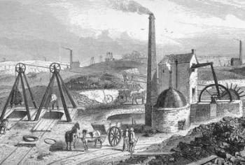 Staffordshire Colliery from 'Cyclopaedia of Useful Arts & Manufactures', edited by Charles Tomlinson, c.1880s (engraving) | Obraz na stenu