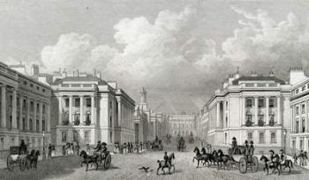 Waterloo Place and part of Regent Street, pub.1828 (engraving) | Obraz na stenu