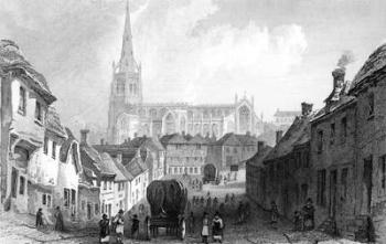 Thaxted from the South, Essex, engraved by J. Rolph, 1832 (engraving) | Obraz na stenu
