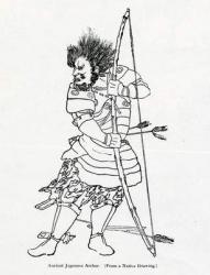 An Ancient Japanese Archer, illustration from 'The Travel of Marco Polo'  by Marco Polo and Rustichello da Pisa, translated by Henry Yule, first published 1871 (engraving) | Obraz na stenu