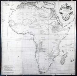 Map of Africa, engraved by Guillaume Delahaye, 1749 (engraving) (b/w photo) | Obraz na stenu