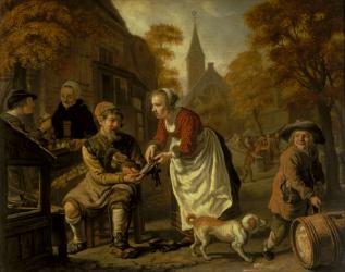 A Village Scene with a Cobbler, c.1650 (oil on canvas) | Obraz na stenu