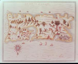 Map of the island of Puerto Rico, 1599 | Obraz na stenu