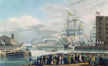 The Opening of St. Katharine Docks, Saturday the 25th October 1828 (coloured engraving) | Obraz na stenu