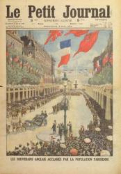 State Visit to Paris of King George V and Queen Mary in April, 1914, cover of 'Le Petit Journal', May 3, 1914 (colour litho) | Obraz na stenu