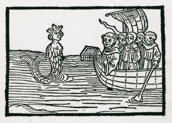 St. Brendan and the Siren, illustration from 'The Voyage of St. Brendan', 1499 (woodcut) | Obraz na stenu