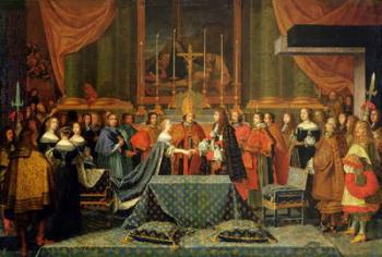 Celebration of the Marriage of Louis XIV (1638-1715) and Maria Theresa (1638-83) of Austria, 9th June 1660 (oil on canvas) | Obraz na stenu
