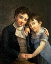 Portrait of Karl Thomas (1784-1858) and Franz Xaver (1791-1844), the two sons of Wolfgang Amadeus Mozart (1756-91), 1798 | Obraz na stenu