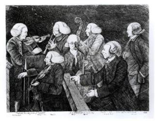 A Concert at Cambridge, 1770 (engraving) | Obraz na stenu