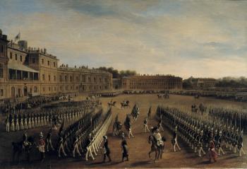 Parade at the time of Emperor Paul I (1754-1801) 1847 (oil on canvas) | Obraz na stenu