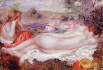 Bather reclining and a young girl doing her hair, 1896 | Obraz na stenu