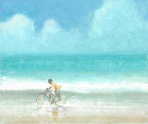 Boy on Bicycle (acrylic on paper) | Obraz na stenu