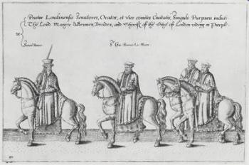 Lord Mayor and Aldermen in the funeral cortege of Sir Philip Sidney on the way to St. Paul's Cathedral, 1587 (engraving) | Obraz na stenu