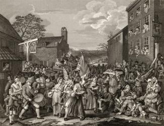 The March to Finchley, engraved by T.E. Nicholson, from 'The Works of Hogarth', published 1833 (litho) | Obraz na stenu