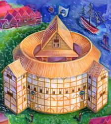 Shakespeare's Globe Theatre, 2006, (ink and gouache) | Obraz na stenu