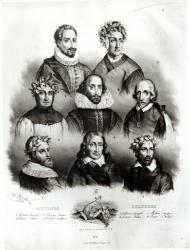 Famous Authors, 1833 (litho) | Obraz na stenu