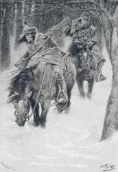Travelling in Frontier Days, illustration from 'The City of Cleveland' by Edmund Kirke, pub. in Harper's Magazine, 1886 (litho) | Obraz na stenu