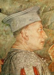 Marchese Ludovico Gonzaga III of Mantua greeting his son Cardinal Francesco Gonzaga, detail of Ludovico Gonzaga, c.1465-74 (fresco) (detail of 78456, 78454) | Obraz na stenu