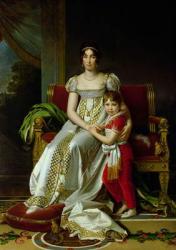 Hortense de Beauharnais (1783-1837) Queen of Holland and her Son, Napoleon Charles Bonaparte (1802-07) 1806 (oil on canvas) | Obraz na stenu