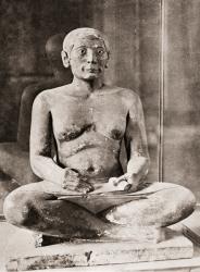 A royal scribe of Egypt from the statue in the Louvre. From the book The Outline of History by H.G.Wells Volume 1, published 1920. | Obraz na stenu